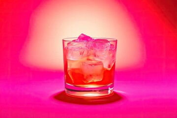 Frosted, crimson cocktail in a glass