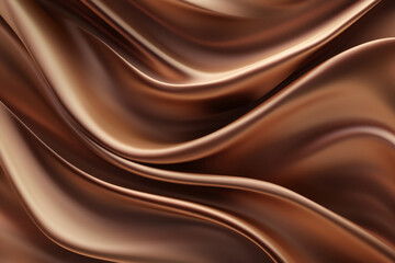 Fototapeta premium Luxurious Brown Silk Draped Fabric Texture,