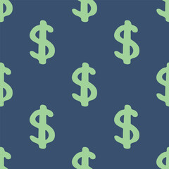 Seamless pattern with dollar currency symbol for decorative print, wrapping paper, greeting cards, wallpaper and fabric