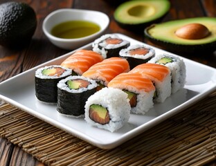 Fresh sushi rolls assortment