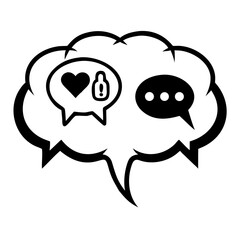 Abstract silhouette design representing a mental health chat hotline for support