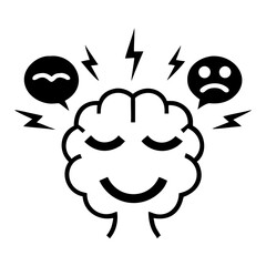 Abstract silhouette representing emotional intelligence with transparency on white