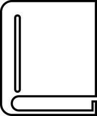 Books open, closed black icon in line. isolated on transparent background