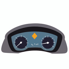 Fototapeta premium Empty gas tank warning light in minimalistic dashboard design, caution