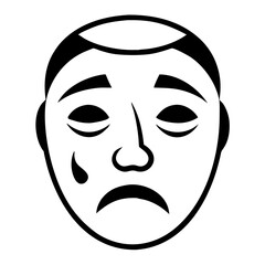 Silhouette of a face depicting sadness and depression in a vector illustration design.