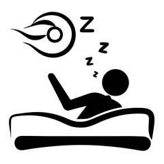 Silhouette of a sleeping person relaxing depicting rest and tranquility in art