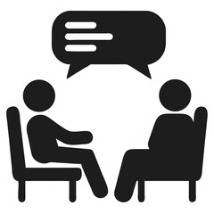 Vector illustration of a therapy session with two people and a speech bubble