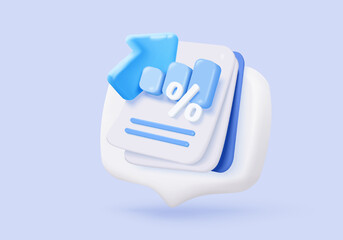 3d statistic graph icon for investment diagram report. creative solution concept on pastel background. Goal for business, bank, finance. 3d analysis investment graph vector icon render illustration