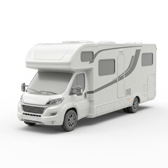 Naklejka premium White Motorhome Side View on White Background