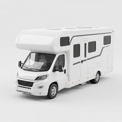 Naklejka premium White Motorhome Angled View on White Background