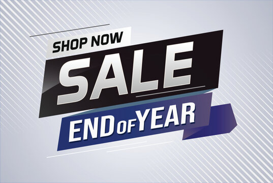 End of year Sale word concept vector illustration with lines and 3d style, landing page, template, ui, web, mobile app, poster, banner, flyer, background, gift card, coupon, label, wallpaper	
