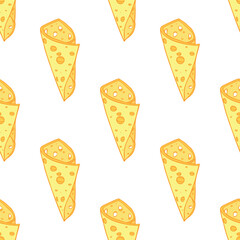 Seamless pattern with cheese doodle for decorative print, wrapping paper, greeting cards, wallpaper and fabric