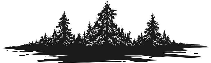 Fototapeta premium Ink Landscape: Spilled Ink Vector Art
