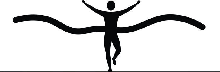 Triumphant Finish Line: Minimalist Graphic