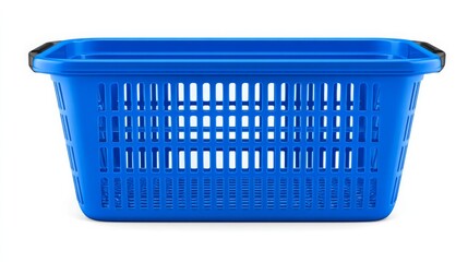 Fototapeta premium Bright Blue Plastic Storage Basket for Home Organization and Storage