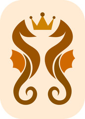 seahorse logo icon design illustration