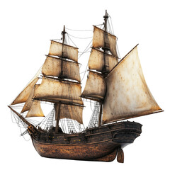 Detailed model of an old sailing ship