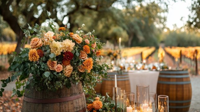 Autumn Vineyard Wedding Floral Arrangement