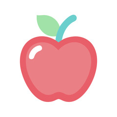 Simple apple icon in flat design over black backdrop