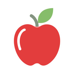 Simplified red apple vector graphic on black background design