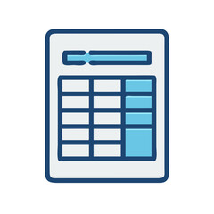 Vector illustration of data sheet with rounded corners