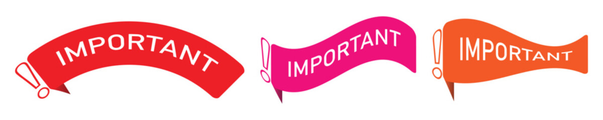 Vector Illustration Important Label With Exclamation Mark.