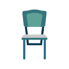 Fototapeta premium Minimalist teal chair illustration on black background studio shot