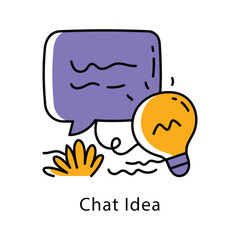 Chat Idea Vector Filled Outline Style Icon. Eps 10 file