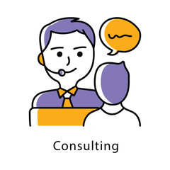 Consulting Vector Filled Outline Style Icon. Eps 10 file