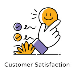 Customer Satisfaction Vector Filled Outline Style Icon. Eps 10 file
