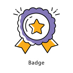 Badge Vector Filled Outline Style Icon. Eps 10 file
