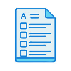 Checklist illustration with options and text on document