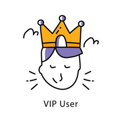 VIP User Vector Filled Outline Style Icon. Eps 10 file