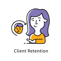 Client Retention Vector Filled Outline Style Icon. Eps 10 file