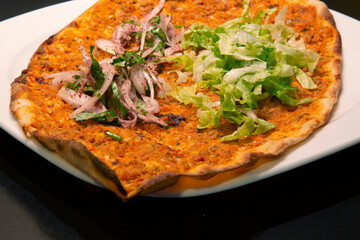 Turkish foods; Turkish pizza -Lahmacun
