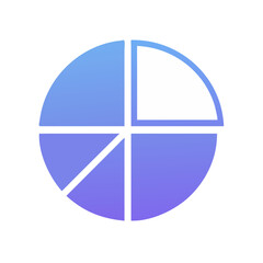 Segmented pie chart with gradients on a black background