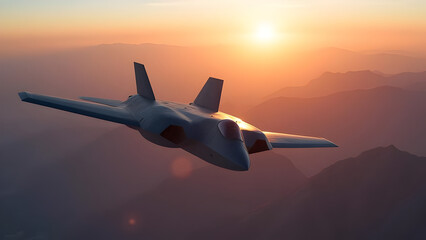 "5th Generation Fighter Jet – Stealth Military Aircraft Illustration, Supersonic Combat Vector"