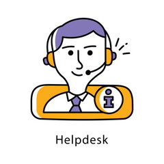 Helpdesk Vector Filled Outline Style Icon. Eps 10 file