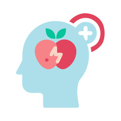 Mind plus apple concept representing intelligence and learning