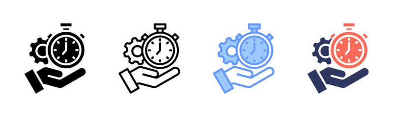 Fototapeta premium Time Keeping icon sheet multiple style collection