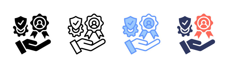 Trustworthiness  icon sheet multiple style collection