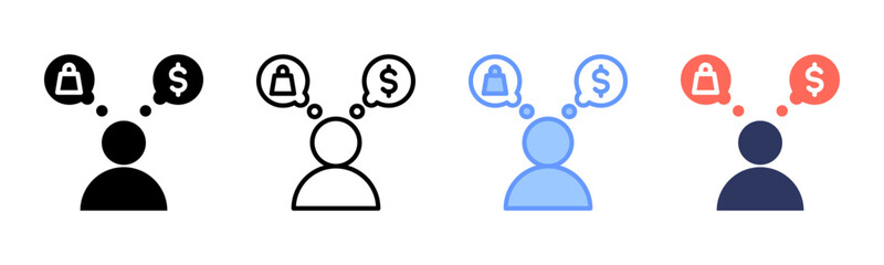 Consumer Behavior icon sheet multiple style collection