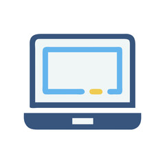 Minimalist laptop icon design for digital product interface use
