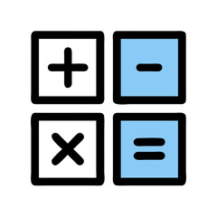 Fototapeta premium Subtraction and equality signs in light blue squares concept