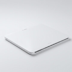 Silver and White Laptop on White Background