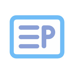 Minimalist EP letter icon representing electronic paper technology