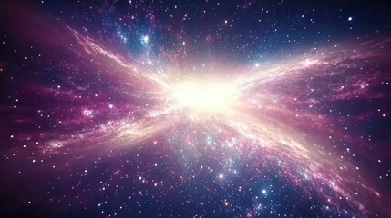 Cosmic explosion with vibrant nebulae in outer space.