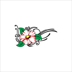 beautiful flower illustration with white background can be used as graphic design