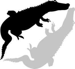 Silhouette Crocodile Animal Vector Line Art
