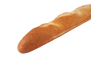 Closeup on a Turkish bread also called ekmek locally. Object cut out on a white background